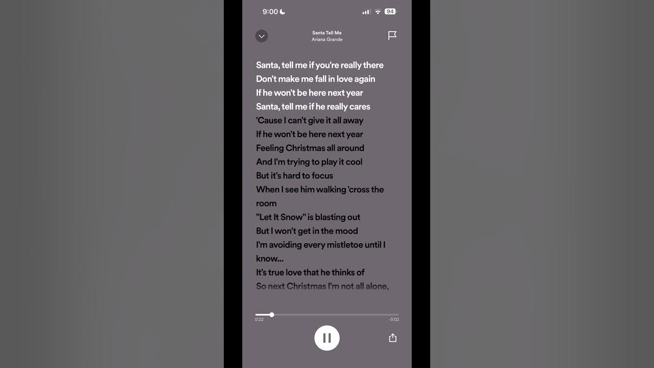 SANTA TELL ME - Ariana Grande #christmas #lyrics #songlyrics #music #song #spotify #arianagrande