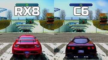 NFS Most Wanted: Mazda RX8 vs Chevrolet Corvette C6 - Drag Race
