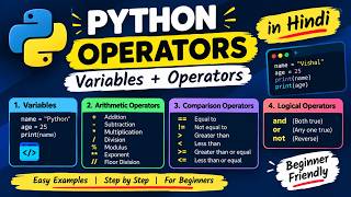 Python Operators Explained in Hindi | Variables, Arithmetic, Comparison & Logical Operators