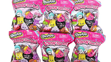 Shopkins Squish-Dee-Lish Series 4 Blind Bag Squishies Unboxing Toy Review Squish Dee Lish Squishy