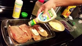 Cheesy Oven Baked Bacon Wrapped Chicken