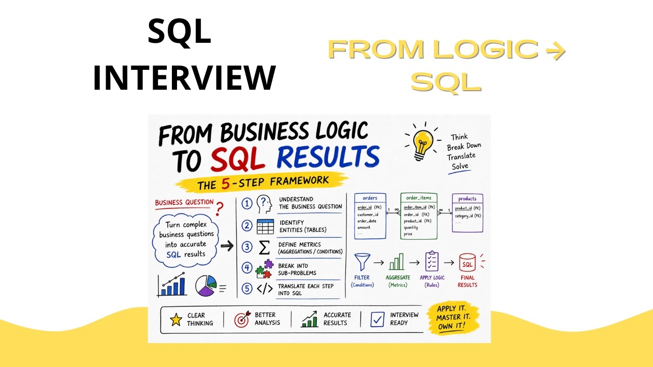 Interview Logic Problem Turn Business Logic into SQL (Real Interview Problems Solved) - YouTube