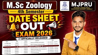 M.Sc Zoology 4th Semester Exam Date Sheet 2026 | MJPRU Official Date Sheet Out | Biogainer Classes