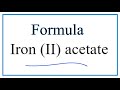 Ionic Compounds and Acetate Ions