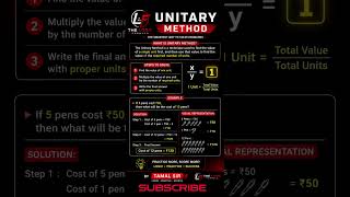 Unitary Method in 15 Seconds | Easiest Trick to Solve Maths Problems | By TAMAL SIR #unitarymethod