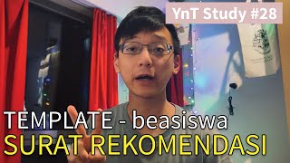 Template SURAT REKOMENDASI BEASISWA   Keterangan KERJA! - Study #28