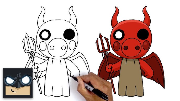 How to Draw Piggy Roblox - KidzTube