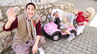 Komik video. Nuriye oyuncak araba ile haberlere çıkıyor! Eğlenceli video Resimi