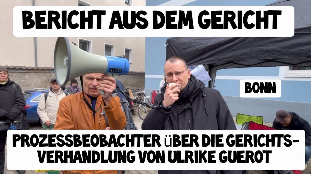 Ankunft Ulrike Guerot Arbeitsgericht Bonn - die Demonstranten jubeln Gerichtsverhandlung Prozess