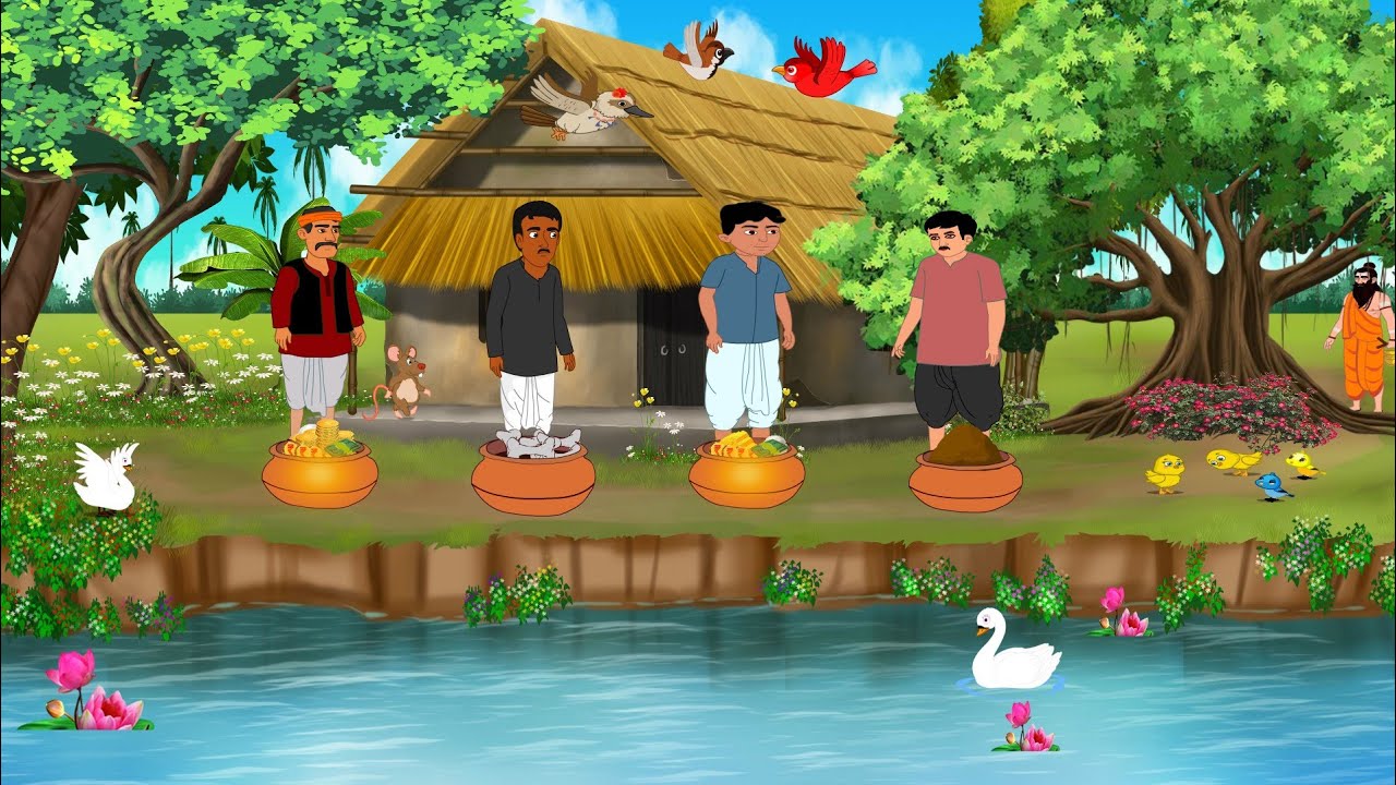 चार जादुई मटका Char Jaadui Matka | Hindi kahani | moral story | cartoon kahani kahaniya | animation