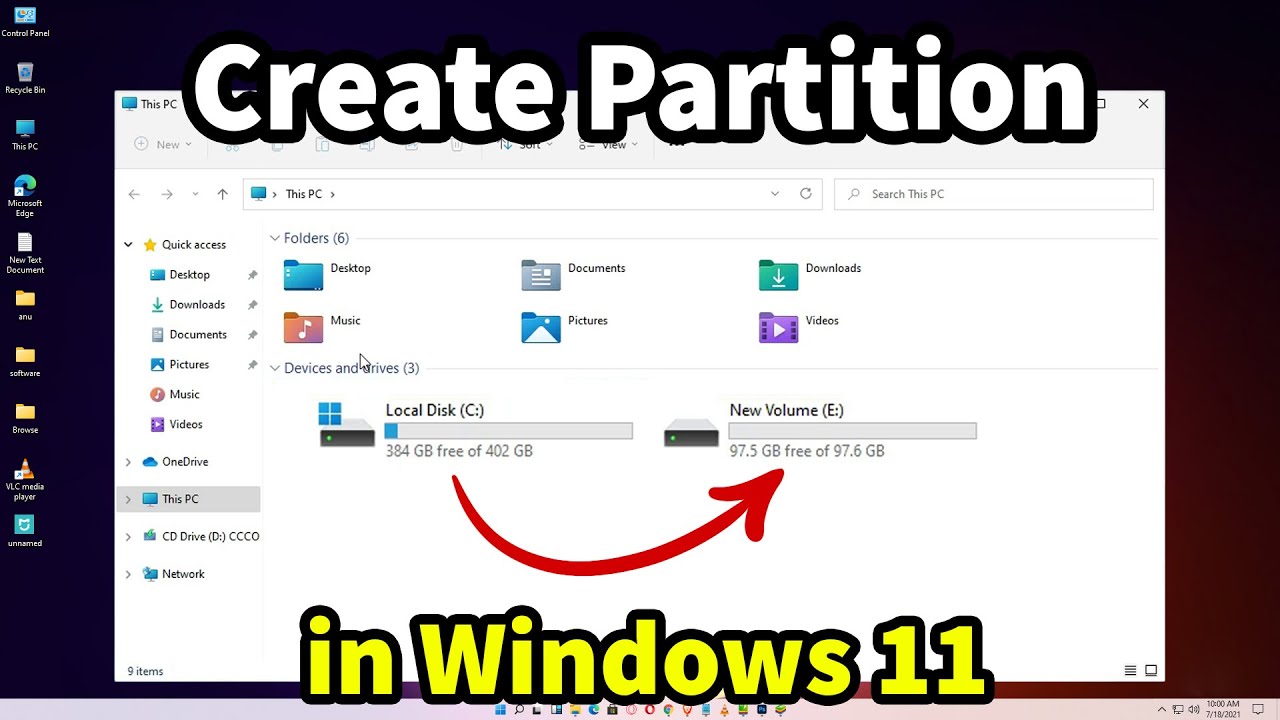 How to Create Partition in Windows 11 Without Any Software - YouTube