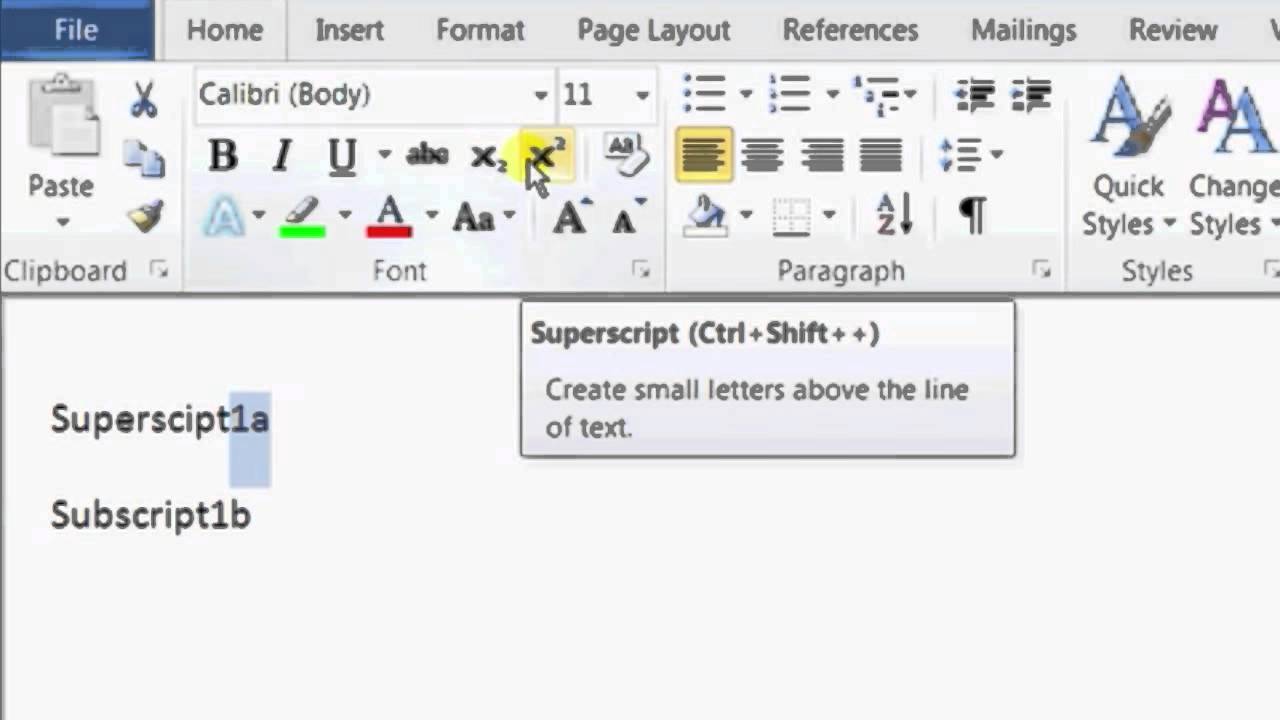 How to Make a Letter or Number Superscript on Microsoft Word : Microsoft  Word Help