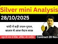 सिल्वर मिनी !! silver price predictions today !! Silver live news today
