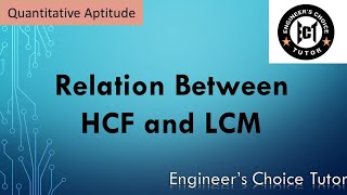 Relation between HCF and LCM