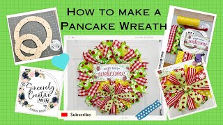 How to make a deco mesh wreath on a 14 inch pancake wreath frame, Lady bug wreath kit