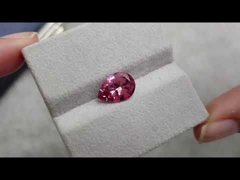 Intense pink pear-cut spinel 3.42 carats, Tajikistan Video  № 2
