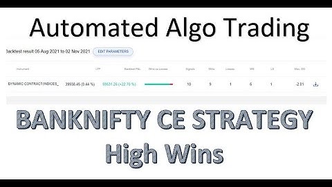 Automated Algo Trading Strategy-Buy Strategy BANKNIFTY-MIS-Streak Kite Zerodha-HINDI PART-1 HighWins