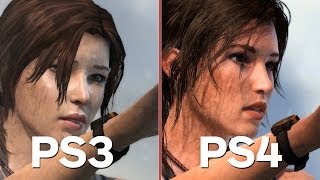 A side-by-side comparison of lara's ps4 and ps3 adventures, showcasing
the updated character model, added effects, 1080p resolution.