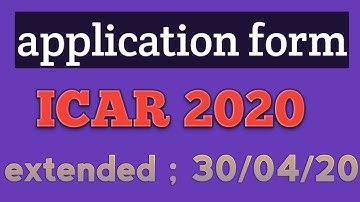 ICAR 2020 Exam Application form date extended to April 30👍👍