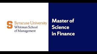 Whitman On-Campus M.S.Finance Graduate Program