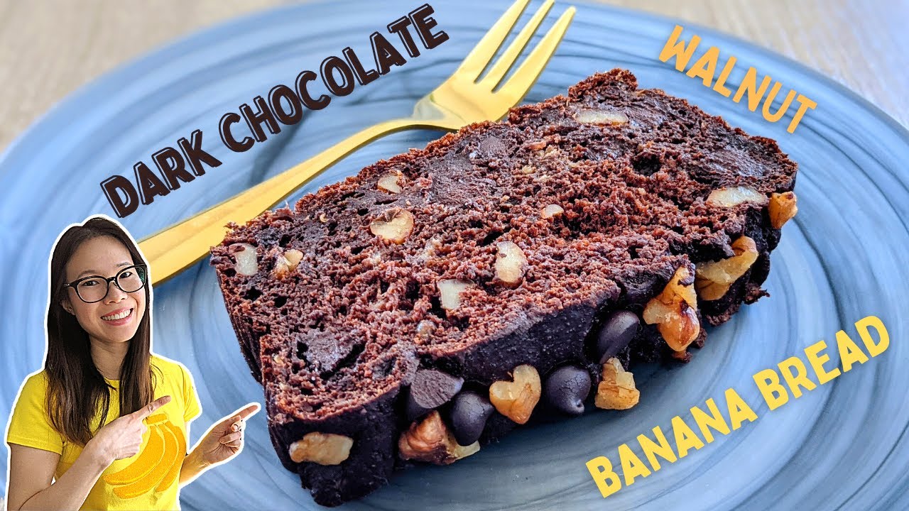 How To Make DARK CHOCOLATE WALNUT BANANA BREAD | Easy, 1 Bowl Recipe | Healthy & Delicious 🍫🍌🍞