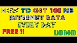 How To Get Free 100MB Data  Everyday by you want viral screenshot 3