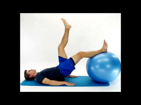 EXERCISE BALL - HAMSTRING CURLS - SINGLE LEG -hep2go