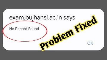 No record found result kaise sahi kare/no record found result/result no record found/bu Jhansi