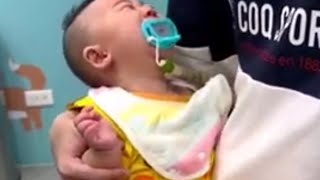 baby imunisasi crying video || baby funny videos