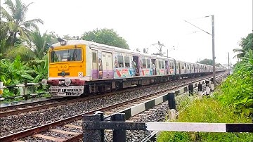 Beautiful Ajanta Advertisement EMU Local Train Dangerous & Furious Moving Out At RailGate