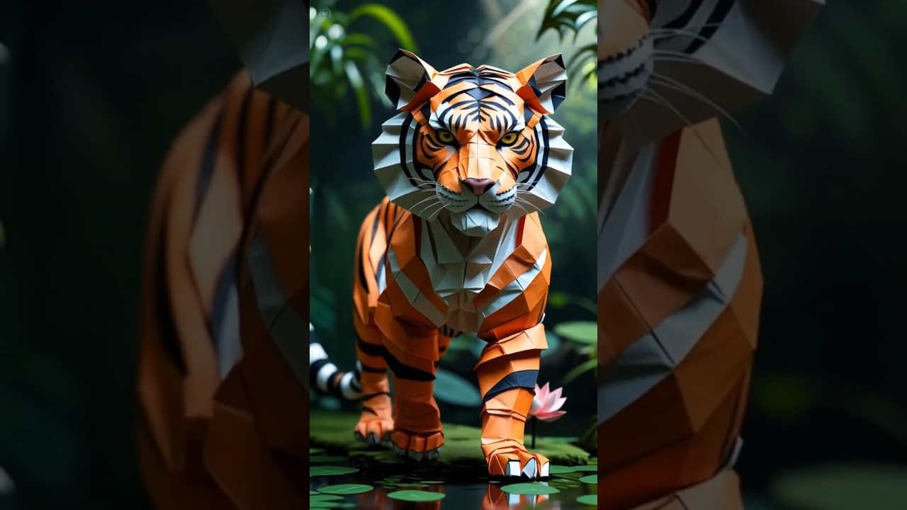 "Paper Legends: The Rise of Origami Wildlife"#paper #AnimatedOrigami #DigitalCreatures #MotionArt