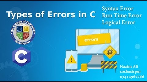 Programming Errors in C language ICS Part 2 Chapter 8 Cocbasirpur L7