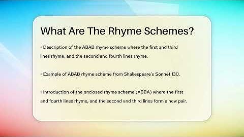 What Are The Rhyme Schemes? - Tales And Texts