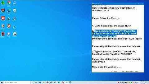 How to delete temporary files/folders in windows 7/8/10