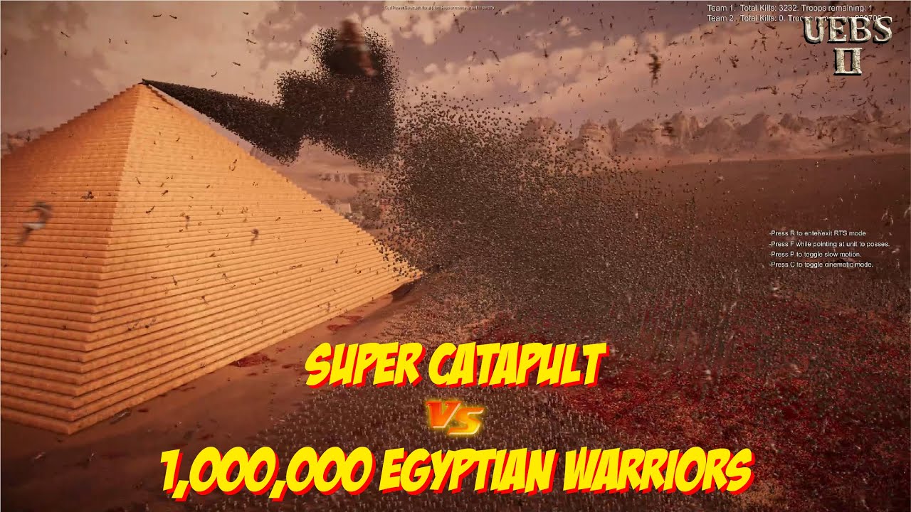 CRAZY CATAPULT FULLAUTO vs EGYPTIAN WARRIORS | Ultimate Epic Battle Simulator 2 | UEBS2