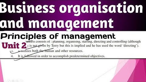 business organisation and management b.com 1st year unit 2 | The Process of management | Bcom