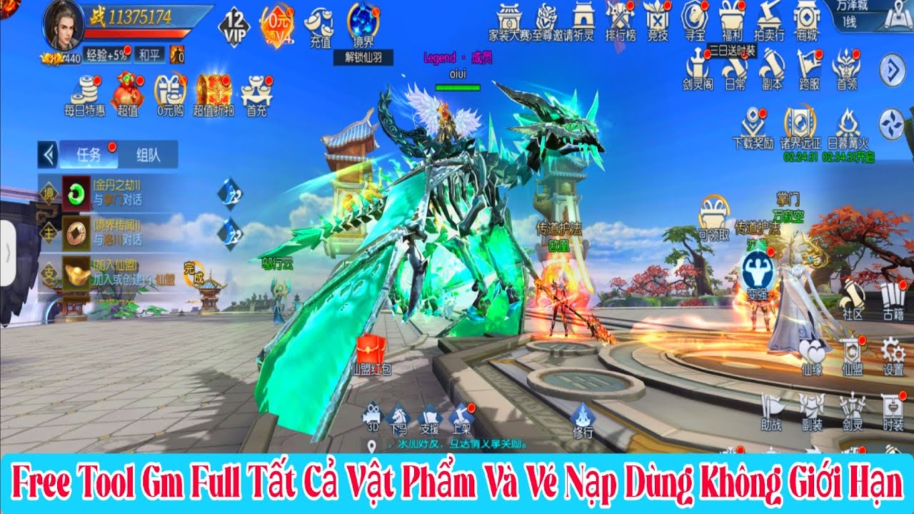 Thiên Kiếm Chi Vân 3D - Game Lậu Free Tool Gm Full Tất Cả Vật Phẩm Và Vé Nạp Dùng Không Giới Hạn