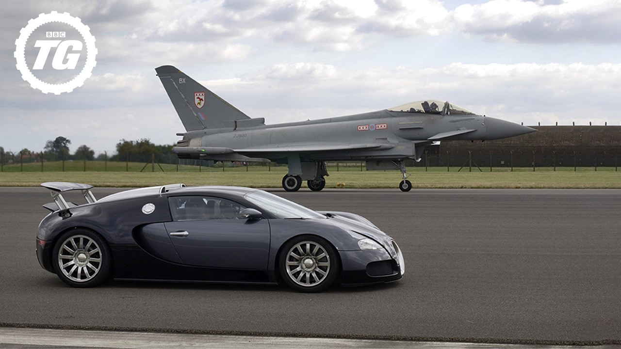 Bugatti Veyron vs Euro Fighter | Top Gear | Series 10