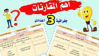 مراجعة دراسات للصف الثالث الاعدادى( اهم المقارنات فى الجغرافيا) الترم الثانى