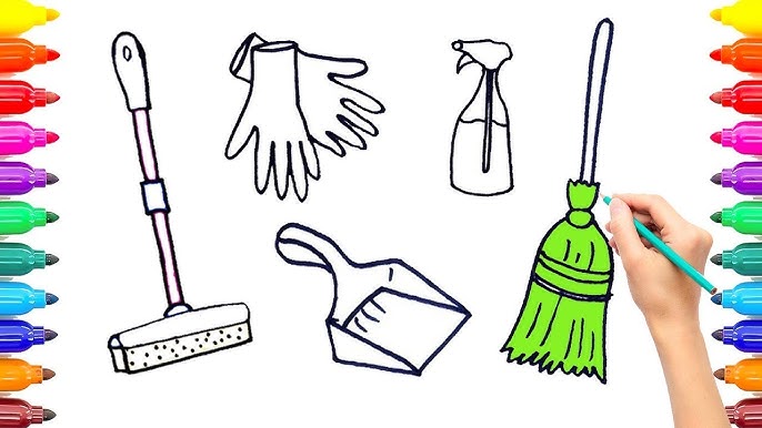 24 Cleaning Tools - Learn English Vocabulary - Flashcards For Kids