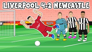 Jota Foul Or Dive? Liverpool 4-2 Newcastle United (Goals Highlights Salah Gakpo Jones 2023)