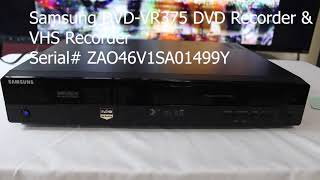 Samsung Dvd Vr375 Dvd And Vhs Recorder Function Check