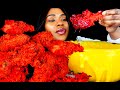 ASMR MUKBANG CHEESY NUCLEAR FIRE FRIED CHICKEN &amp; 2X SPICY NOODLES EATING SOUNDS | ASMR EATING