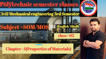 SOM/MOS//chapter 01//class 02//Polytechnic 3rd semester classes Civil and Mechanical engineering