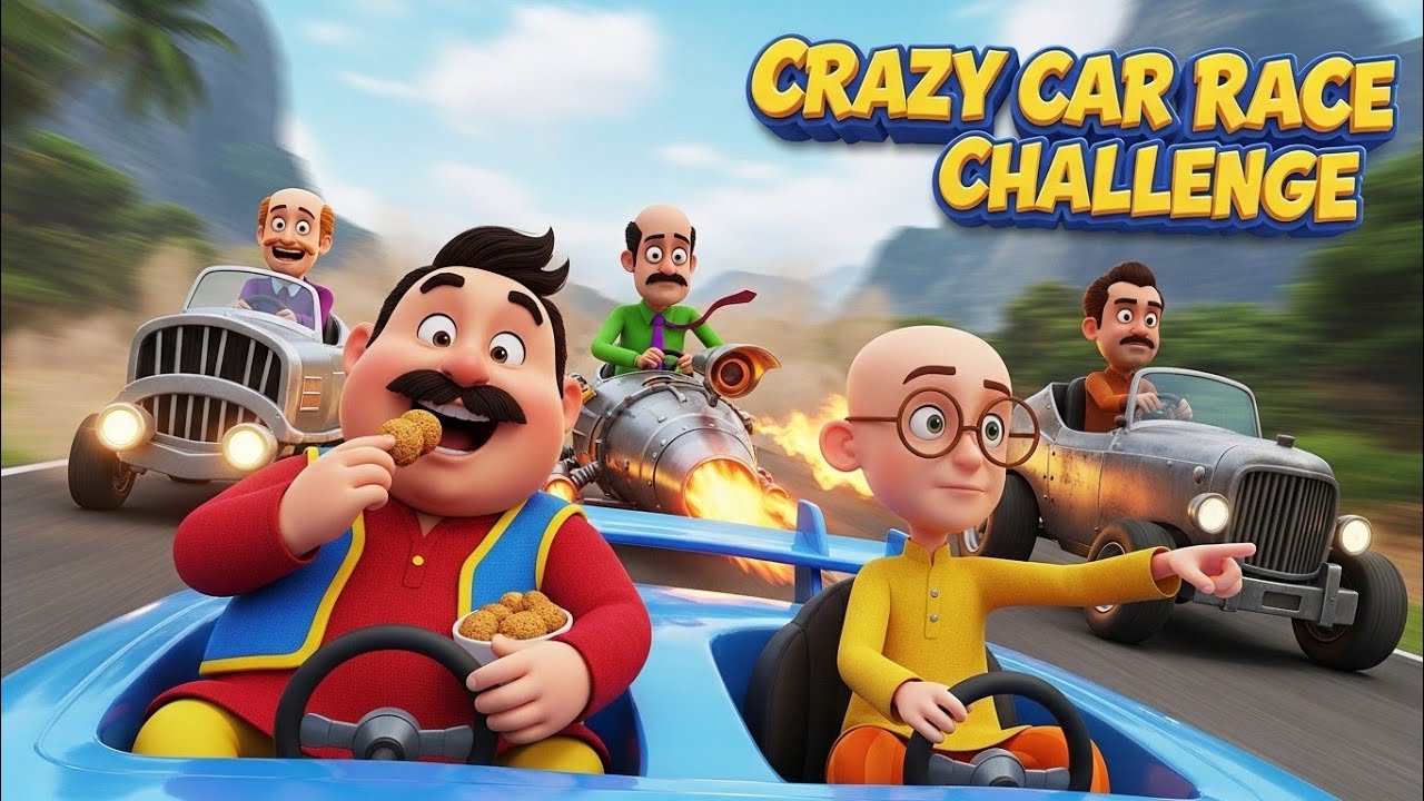 Motu Patlu vs Rocket Car! Crazy Race Challenge 🤯🔥#trending#viral#foryou#indiancartoon#motupatlo
