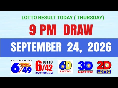 Lotto Results Today 9pm Draw September 24, 2026 PCSO