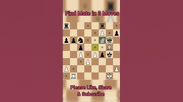 || Mate in 3||#shorts #chess  #checkmate #learnchess  #tactics   #chessforbeginners#checkmatetricks