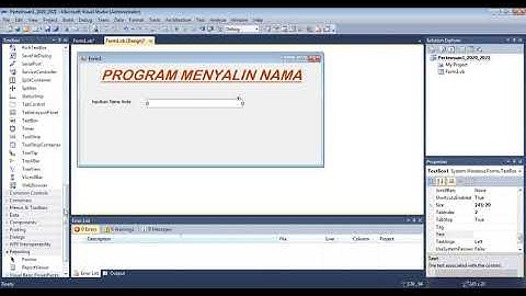 VISUAL STUDIO : Mendesain Form pada Visual Studio