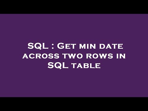 SQL : Get min date across two rows in SQL table