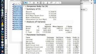 JMP (video 7/8) - Multiple Regression